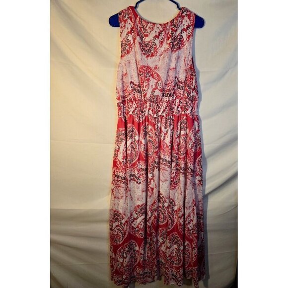 Lane Bryant Beautiful Pink Maxi Dress Vneck Womens Plus Size 20 2X Sleev… - Picture 2 of 4